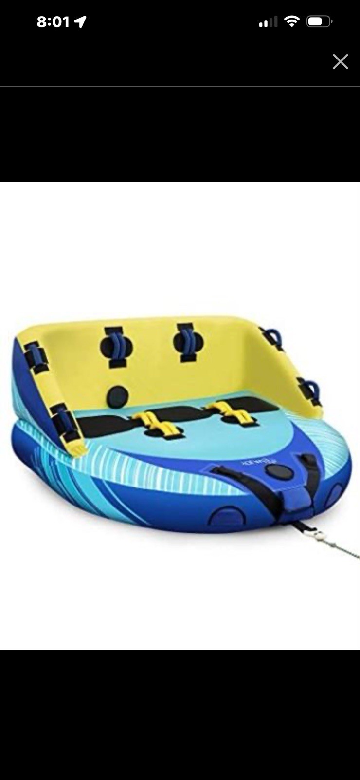 EVAJOY 3 Person Towable Tube for Boating, Inflatable Towable Tubes for Boats