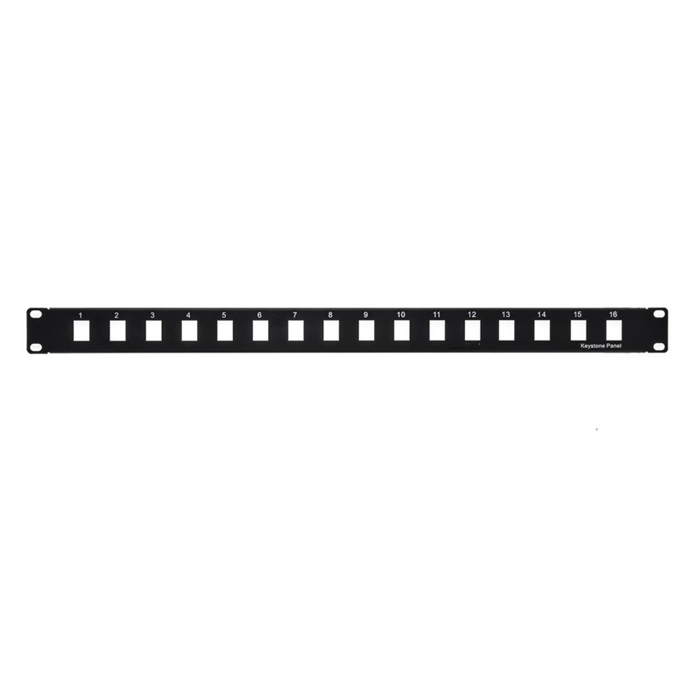 1U 19" 16 port Blank Panel for Keystone Jack