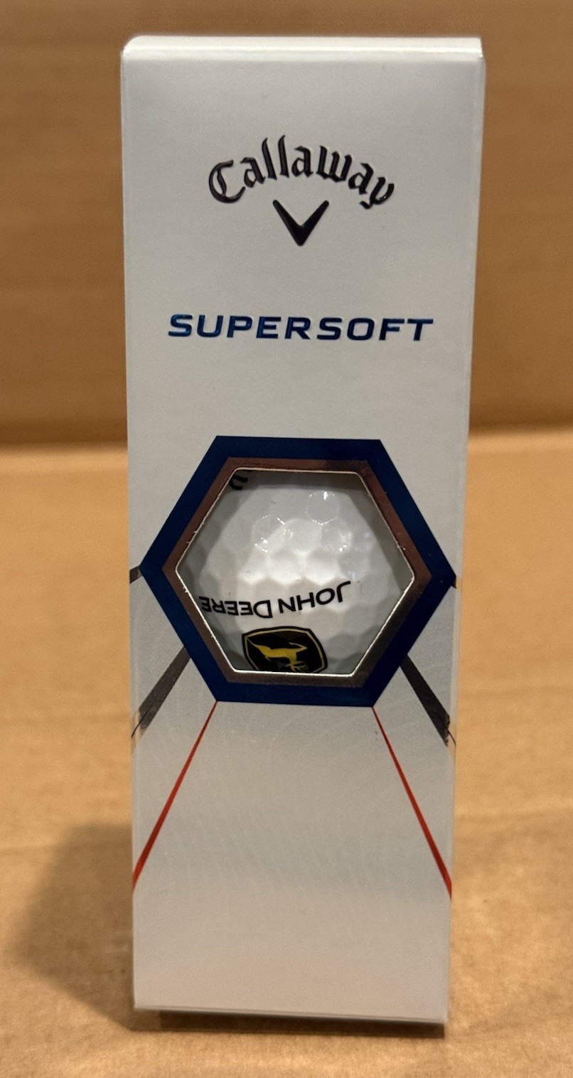 Callaway Supersoft Golf Balls White Sleeve 3 Balls John Deere Logo NEW