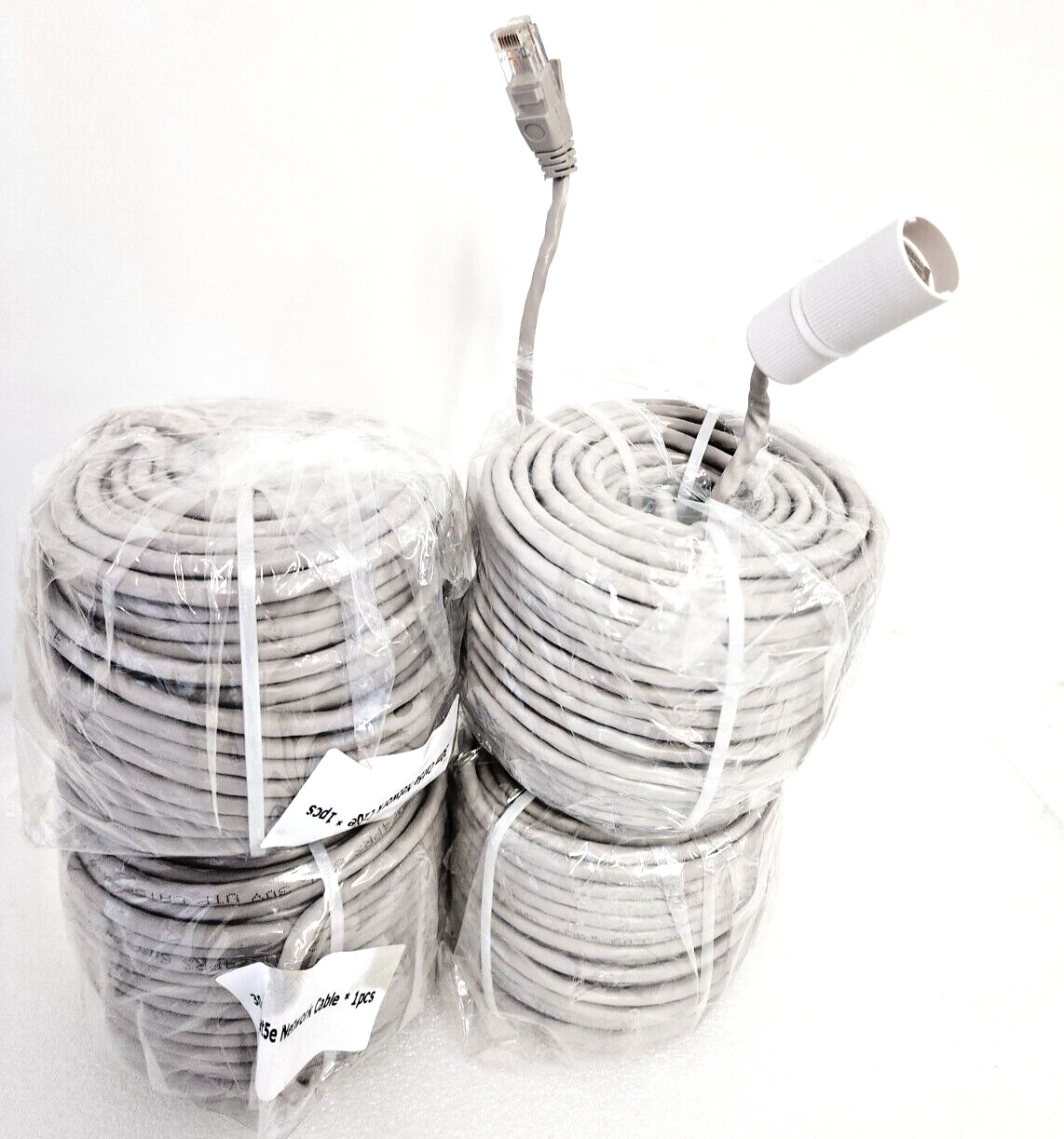 4X  Genuine Lorex 30 meter 100 feet Cat 5E 4P Gray In-Wall Rated Network cable