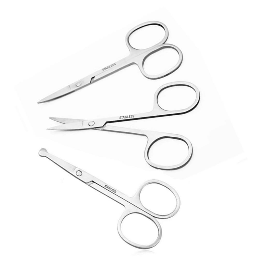 XUJINCN Small Scissors, 3.5in Beauty Scissors,for Personal Facial Hair Silver