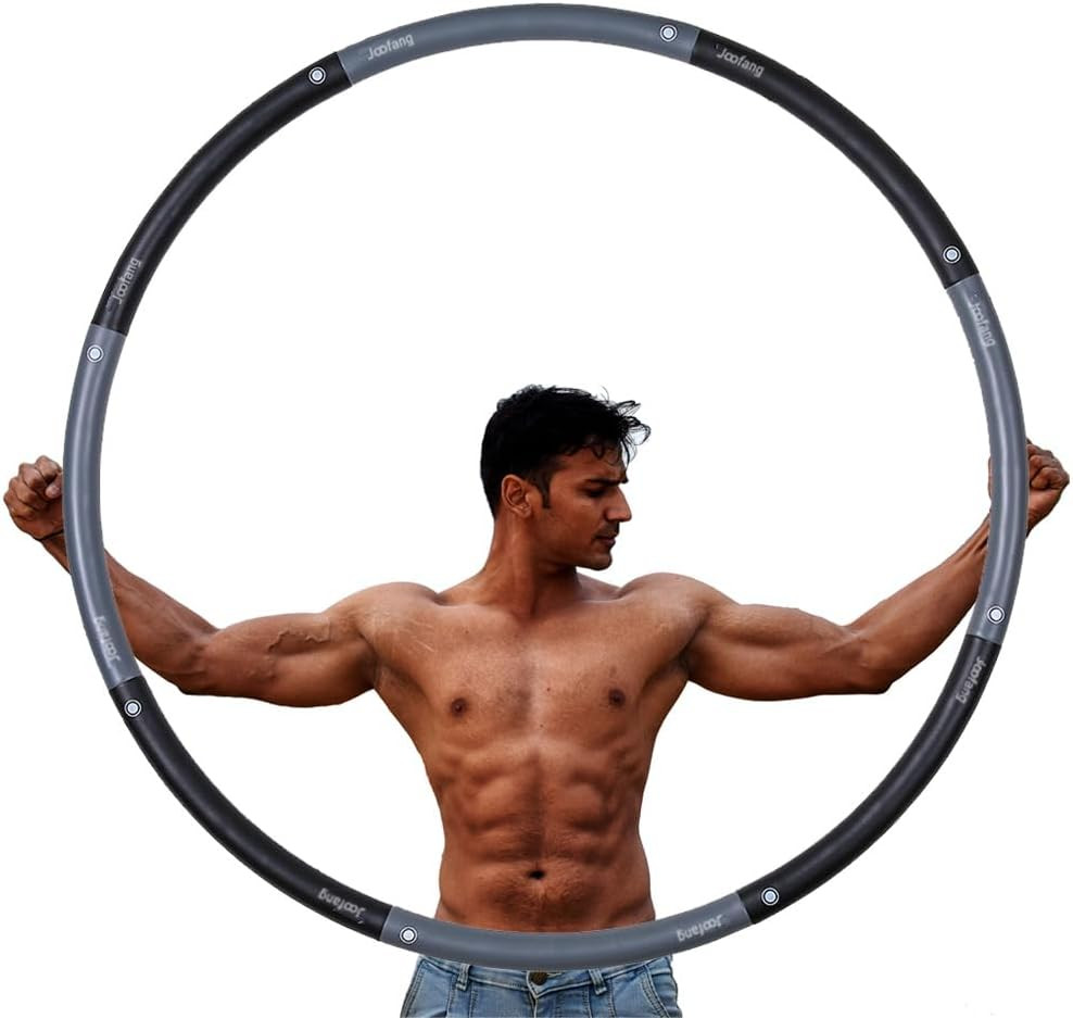 5Lb Exercise Hoops for Adults, 40In Large Adjustable Hoola Hoop, Weighted Hoop,