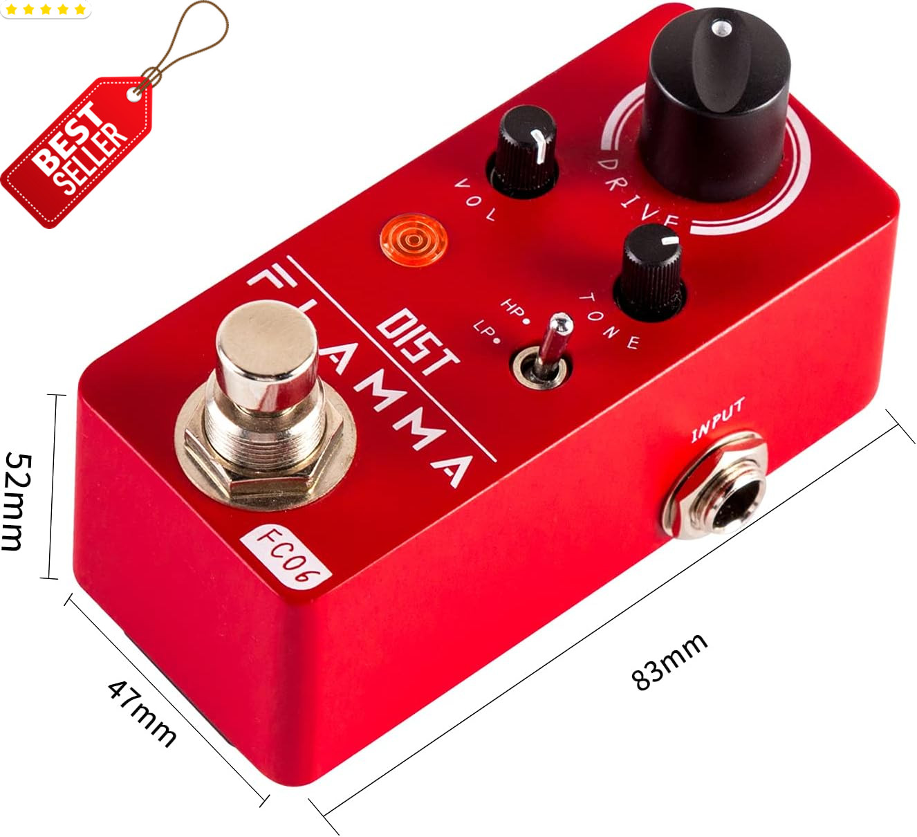 FC06 Distortion Guitar Pedal Mini Analog Boost Drive HP LP True Bypass Effect US