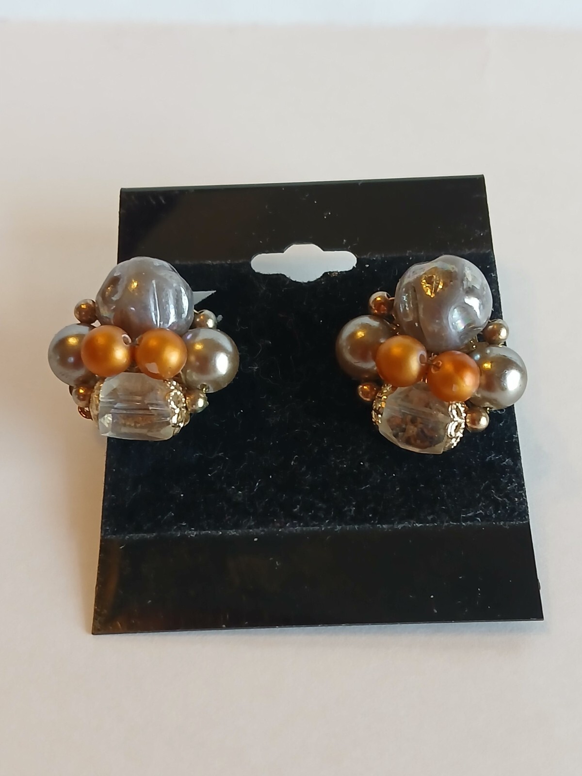 Vintage Cluster Clip-On Women's Earrings Made in Japan