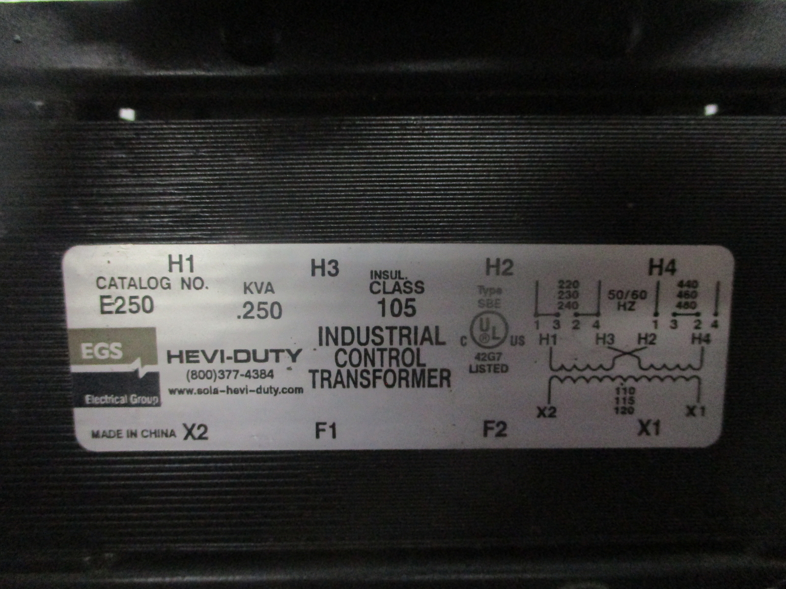 EGS E250 TRANSFORMER .250KVA UNMP