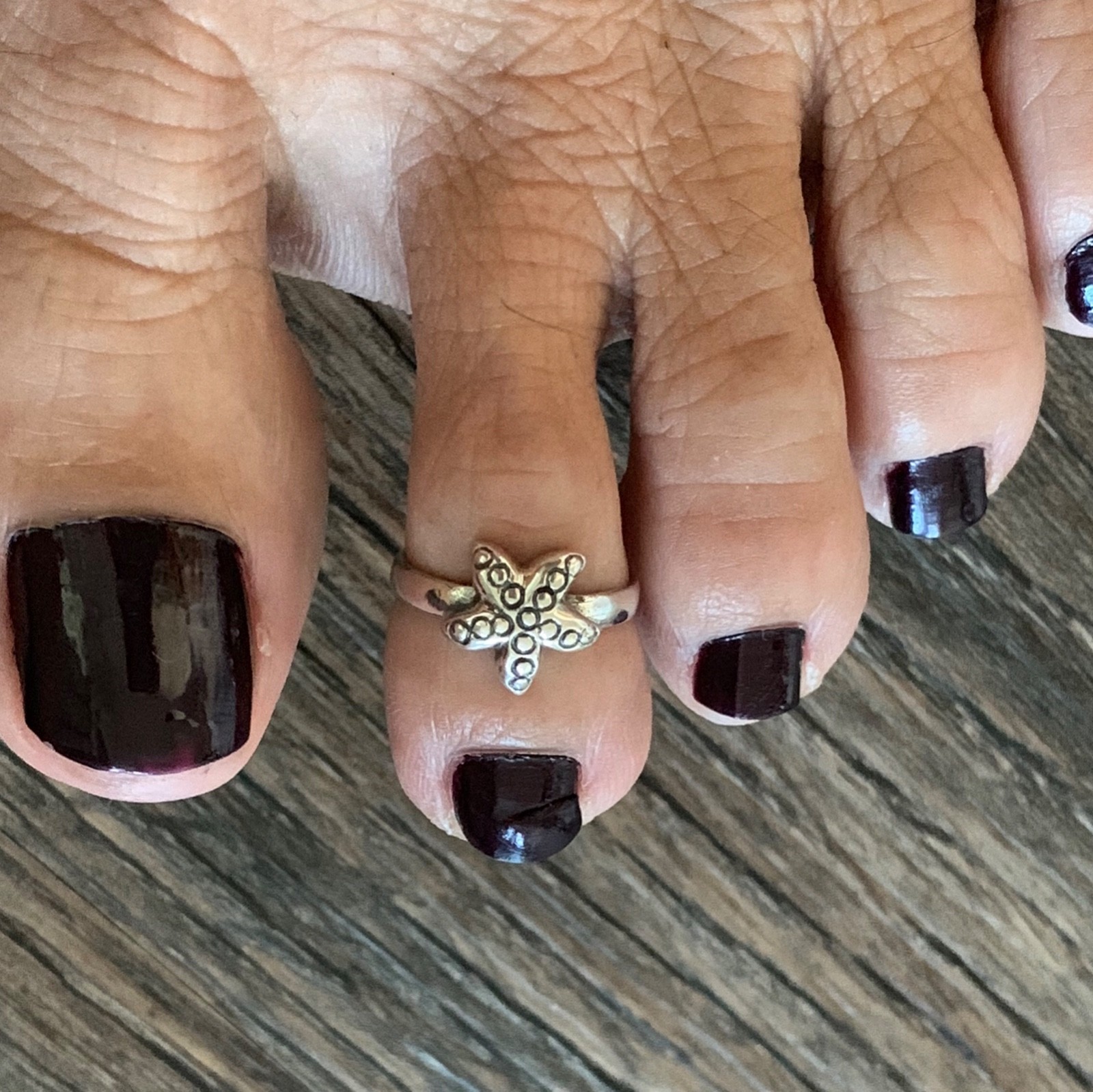 Sterling Silver Starfish Toe Ring, Silver Rings, Seashell Ring, Beach Ring