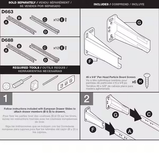 Face Frame Socket Set for European Drawer Slides
