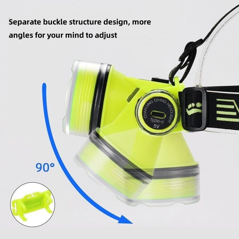 Super Bright 100m Diving Headlight Flashlight Rechargeabl Led High Power Torch