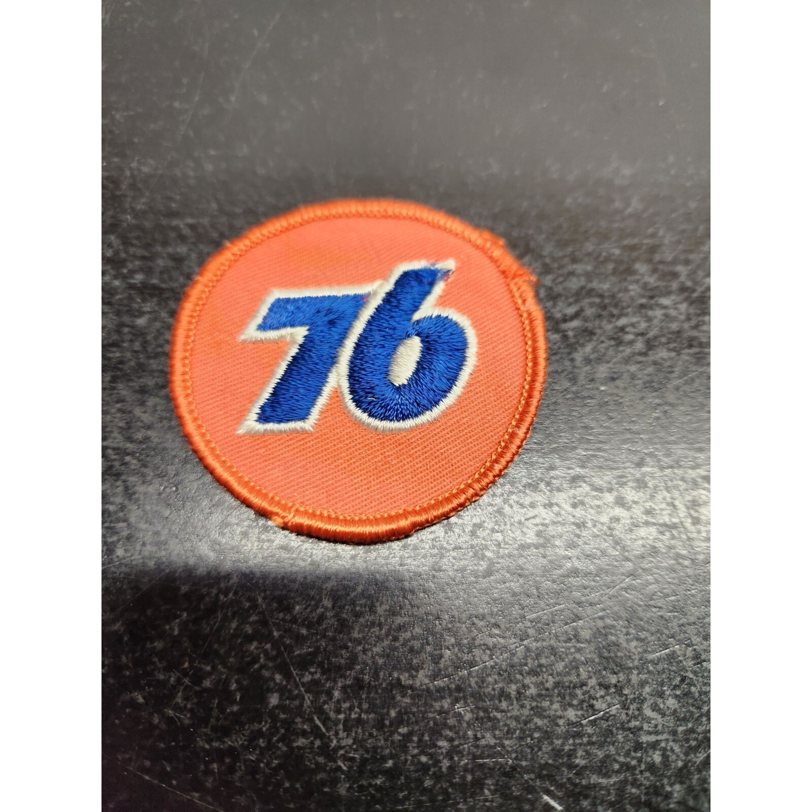 Vintage Union 76 Orange & Blue Cloth Logo Patch - 2 Inches