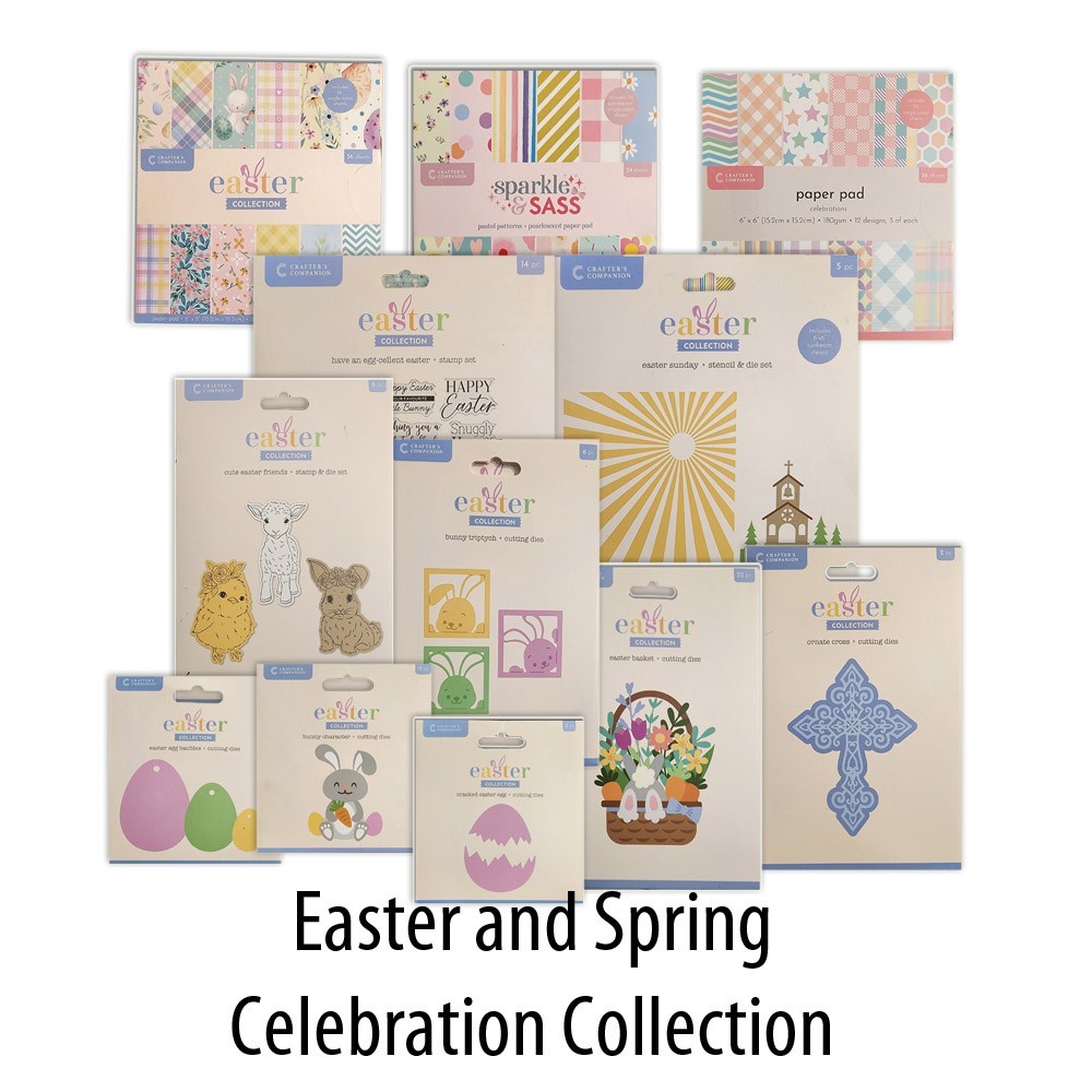 Crafters Companion Easter Collection Dies Stamps Sentiments Spring Celebration
