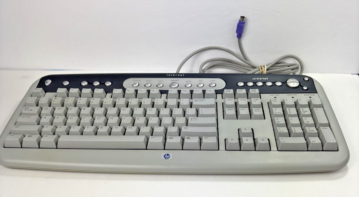 HP Model 5181 Internet/Multimedia PS/2 Wired Keyboard - Beige/Gray