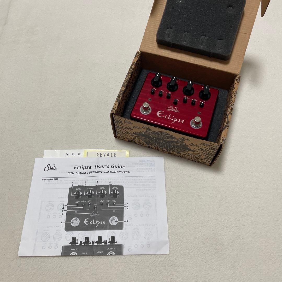 Suhr Eclipse Overdrive Distortion Dual Channel Guitar Effect Pedal Red