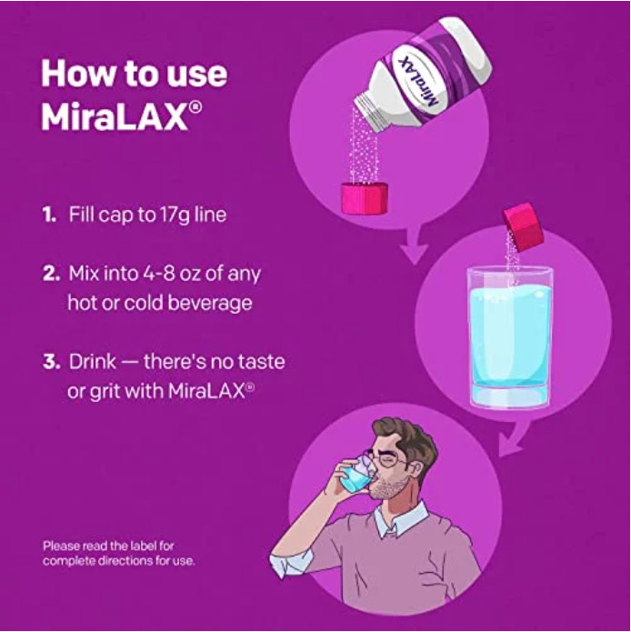 MiraLAX Laxative Powder, Gentle Constipation Relief, 45 Doses