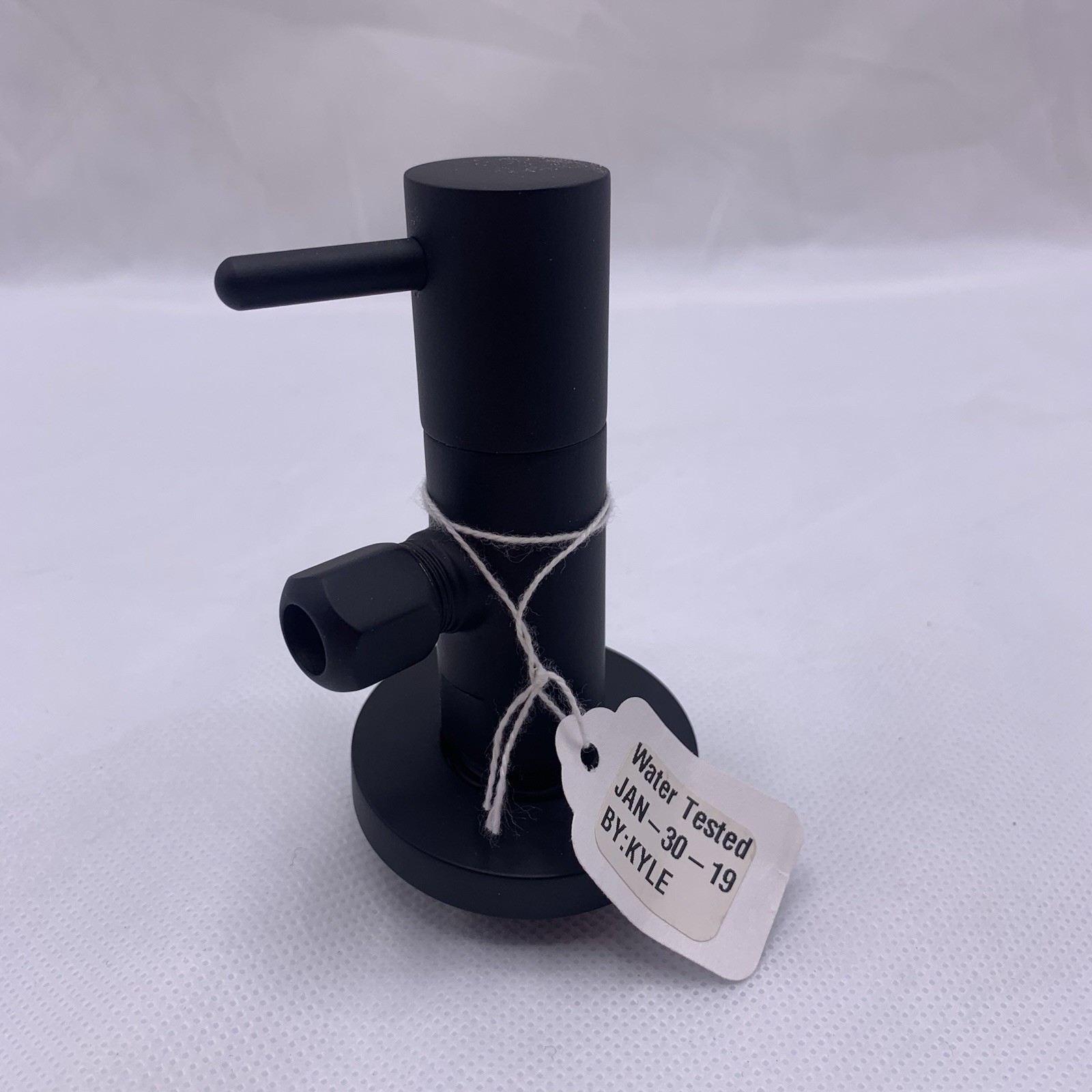 California Faucets Avalon Matte Black Deluxe Angle Stop Valve Flange 9001-62