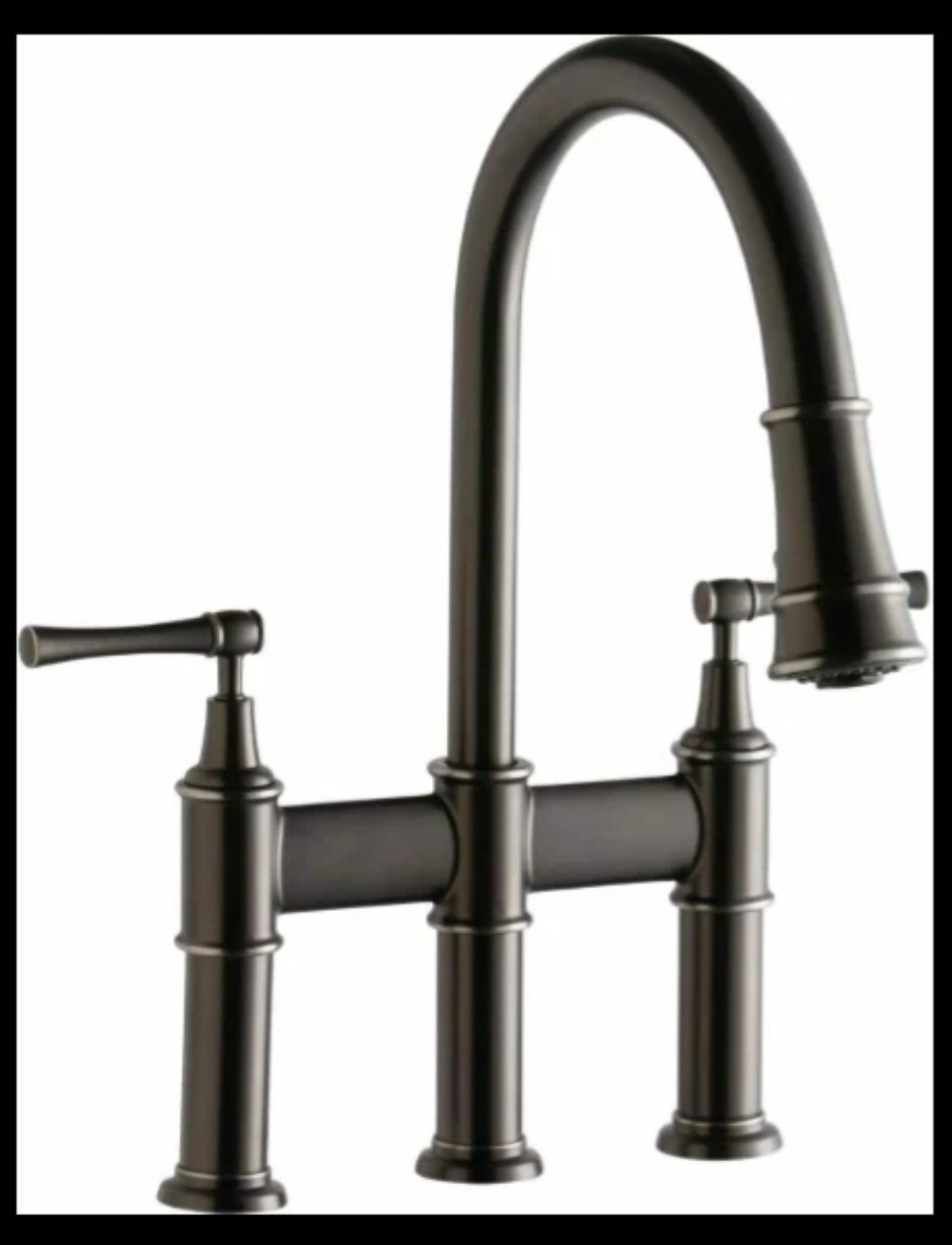 Elkay Explore Antique Oil Bronze Steel 2 Bridge 3 hole LKEC2037AS Kitchen Faucet