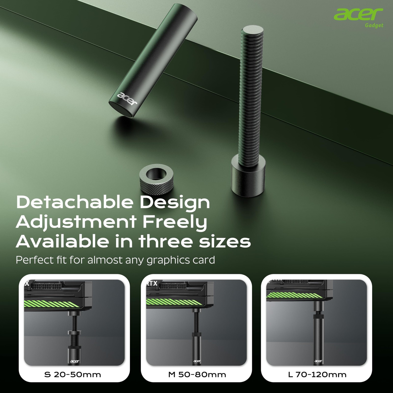 Acer GPU Support Bracket Adjustable Anti-Sag Graphics Card Holder Stand