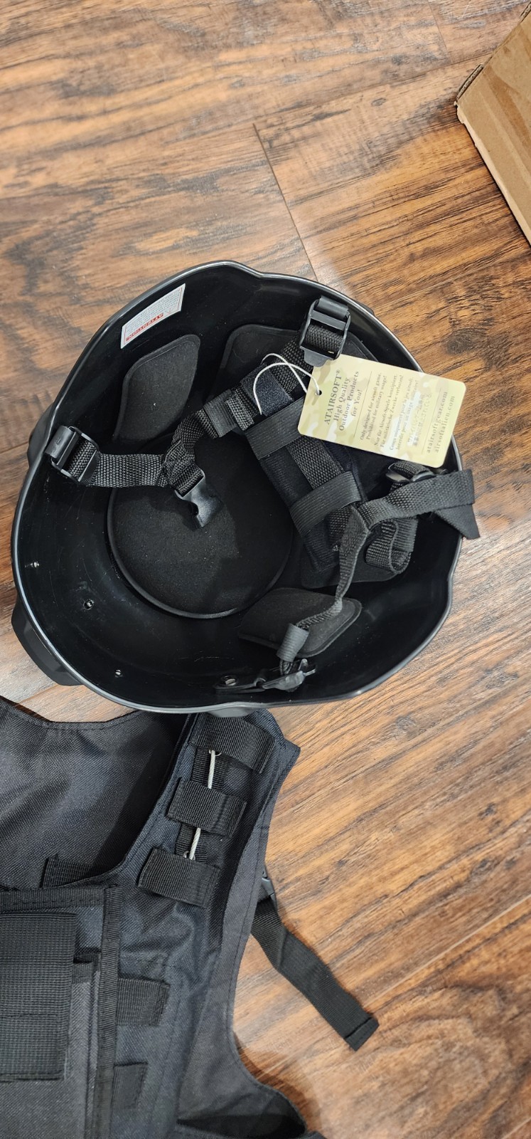 Airsoft Tactical Pack With Helmet, Vest And Wall Mounted Racks