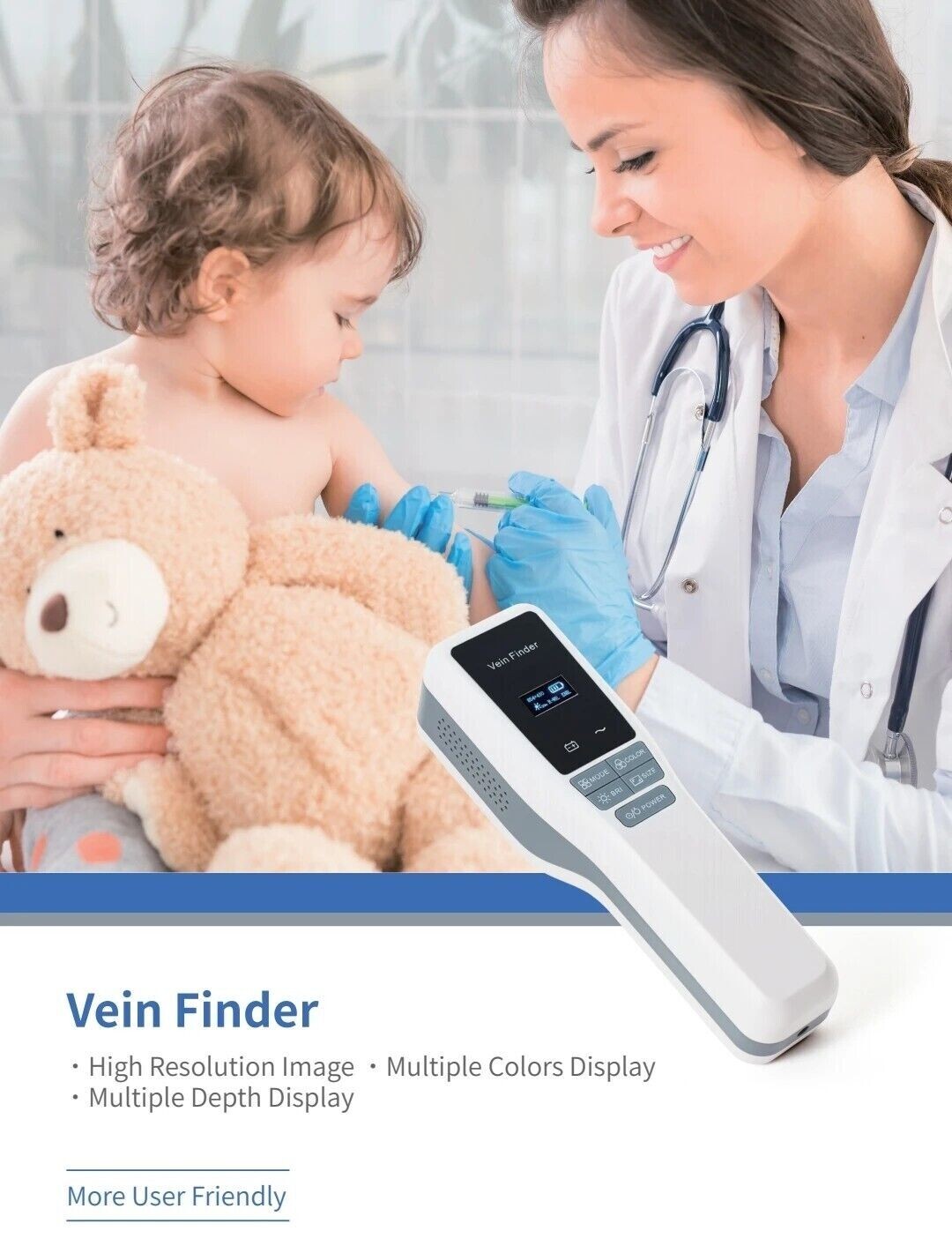 Vein Finder Locator Handheld Portable Near-Infrared Blood Vessel Display