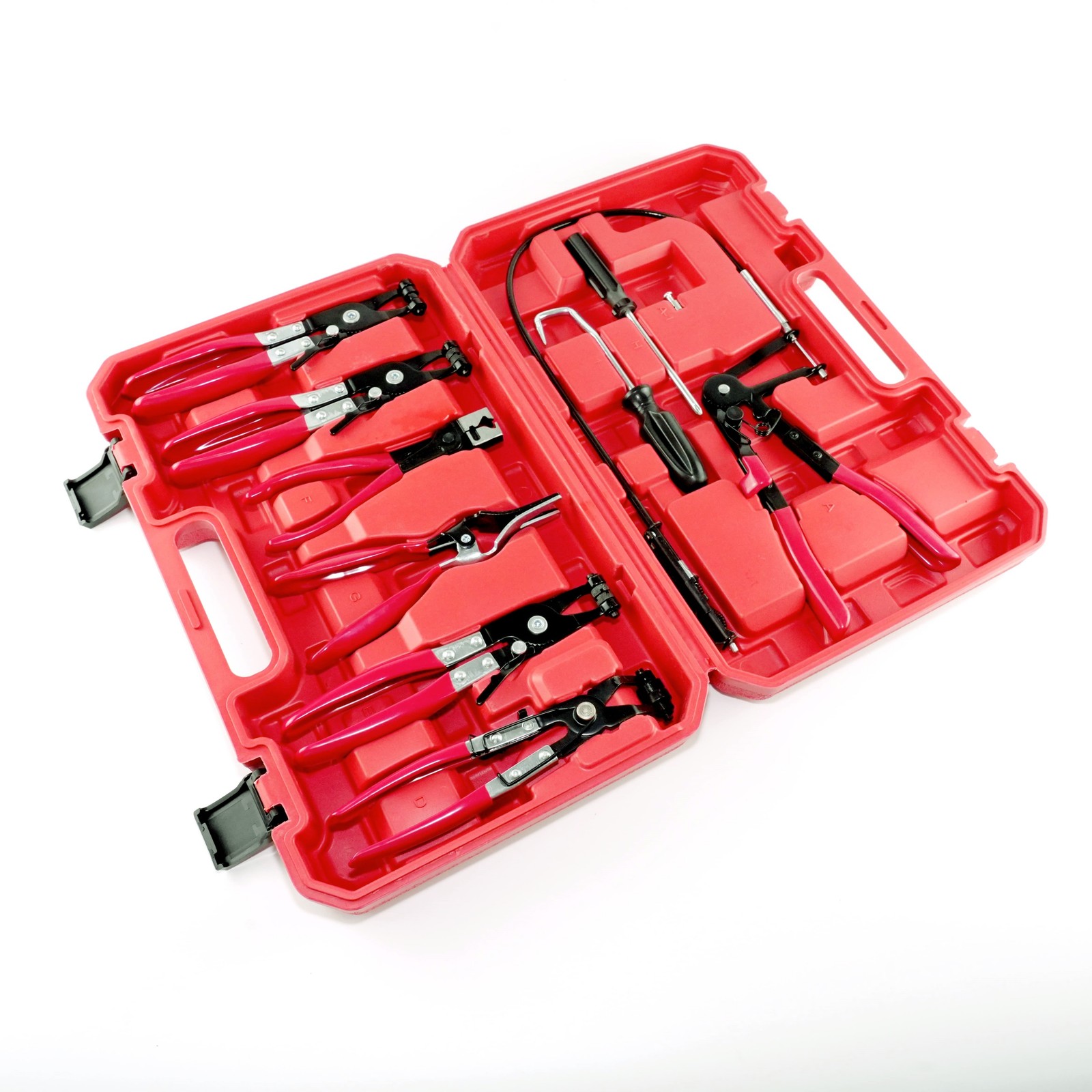 10Pc Hose Clamp Clip Remover Pliers Wire Long Reach Kit Fuel Oil Water Hose Tool