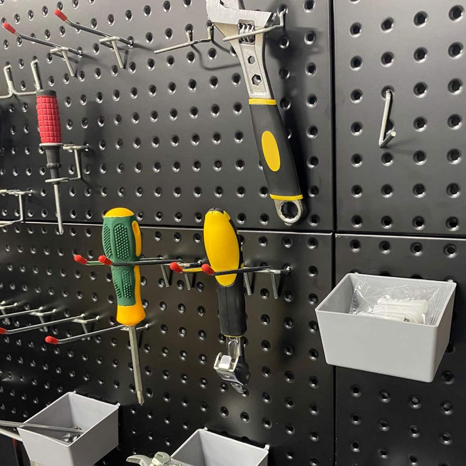 Pegboard Organizer Garage Storage - 48Pcs Pegboard Hooks Set, Pegboard Tool Orga