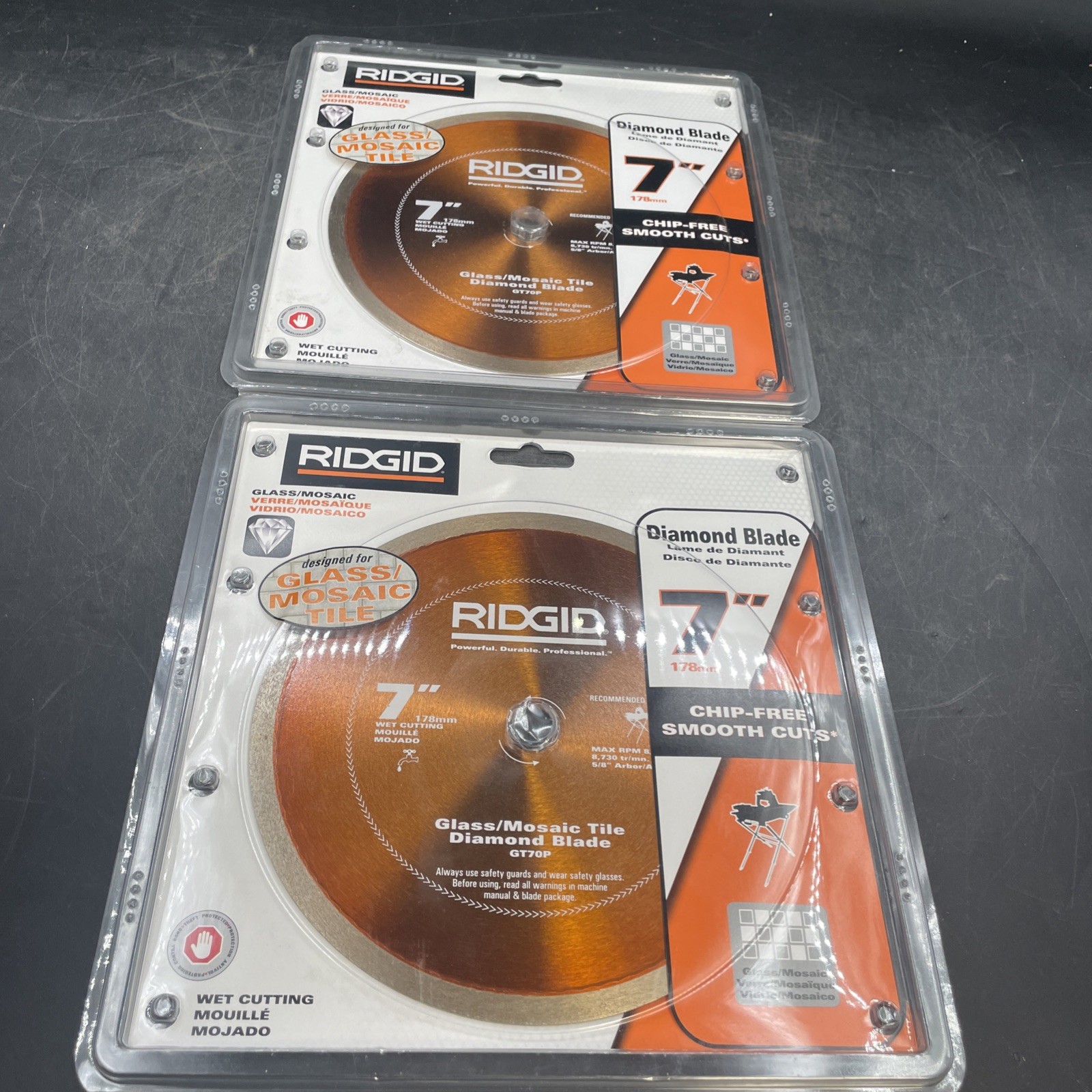RIDGID 7 inch Diamond Water Saw Blade for Glass or Mosaic Tile GT70P (PACK OF 2)