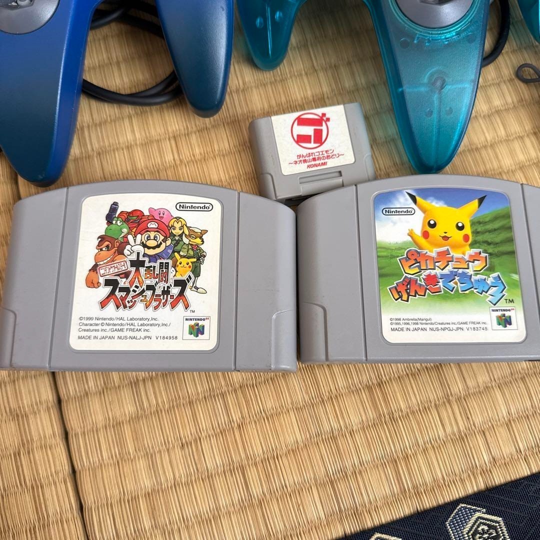 Nintendo 64 N64 Console Japan NTSC-J 4 Controllers + 2 Games Bundle working JP