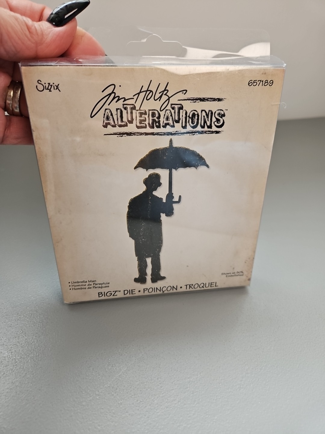 Sizzix Tim Holtz Alterations Bigz Die 657189 Umbrella Man Rain  NEW Sealed