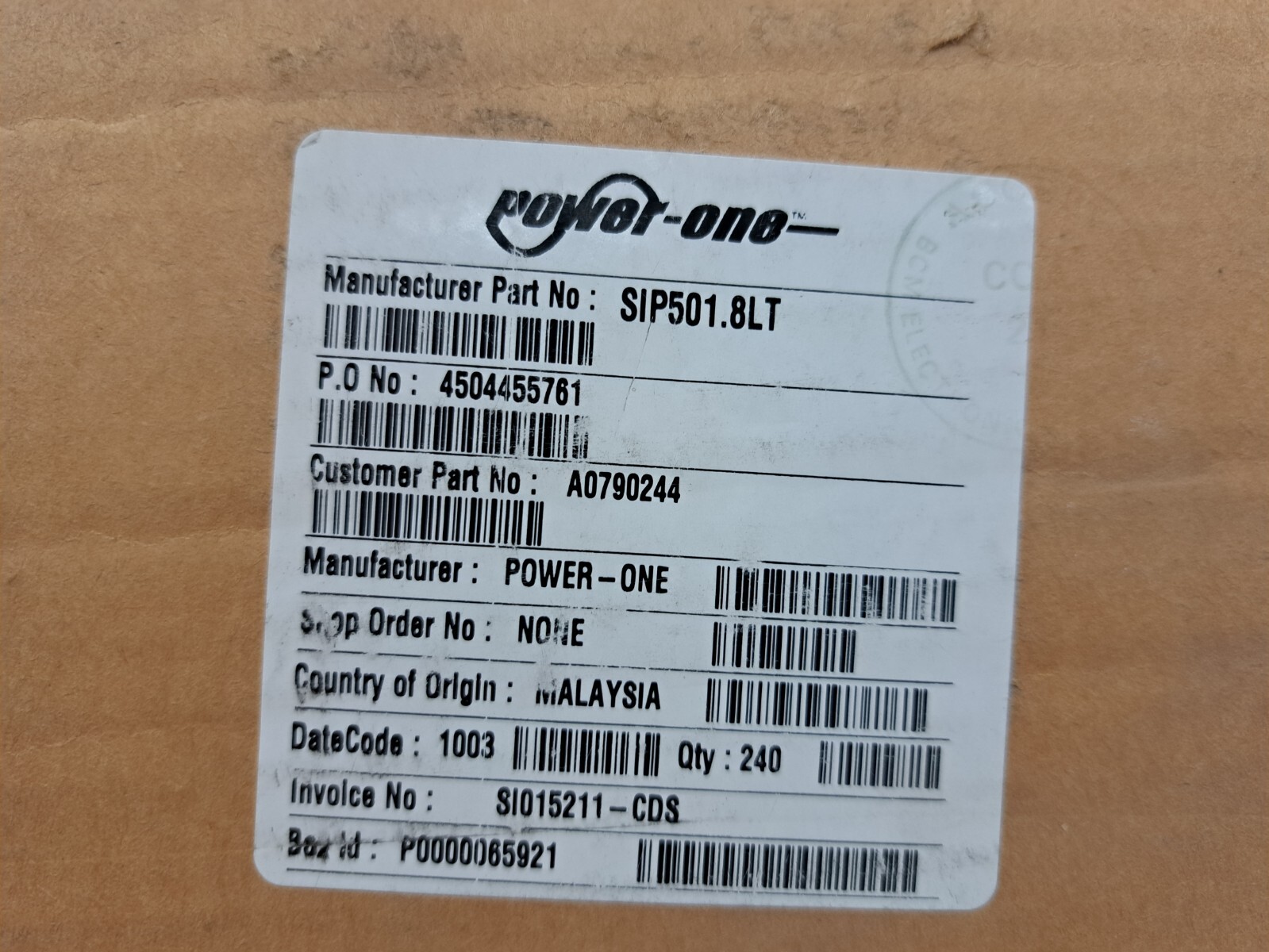 New, Power-One, SIP501.8LT, DC DC CONVERTER 1.8V 11W