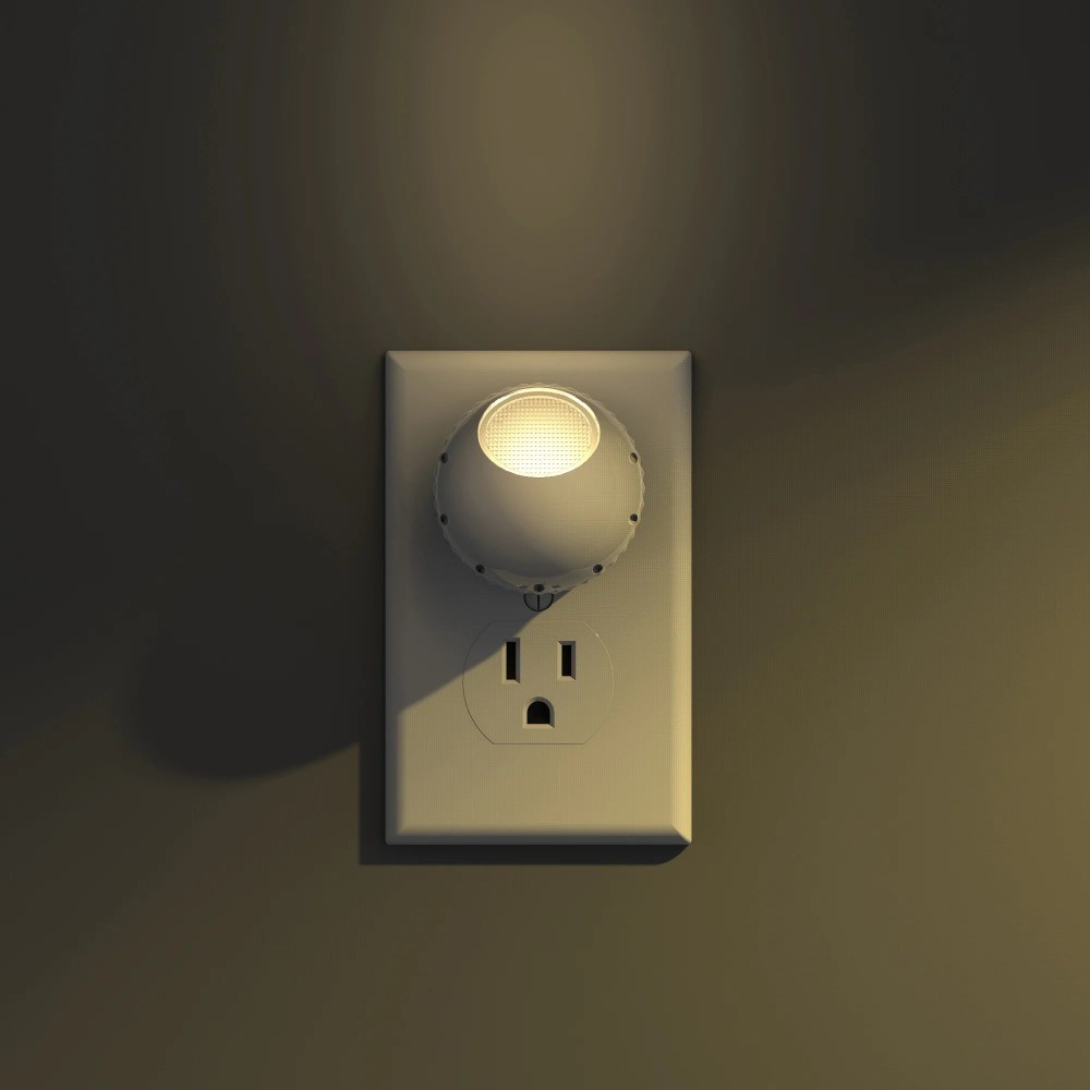 Rotating LED Night Light 2 Pack Soft White Dimmable Bulb for Home