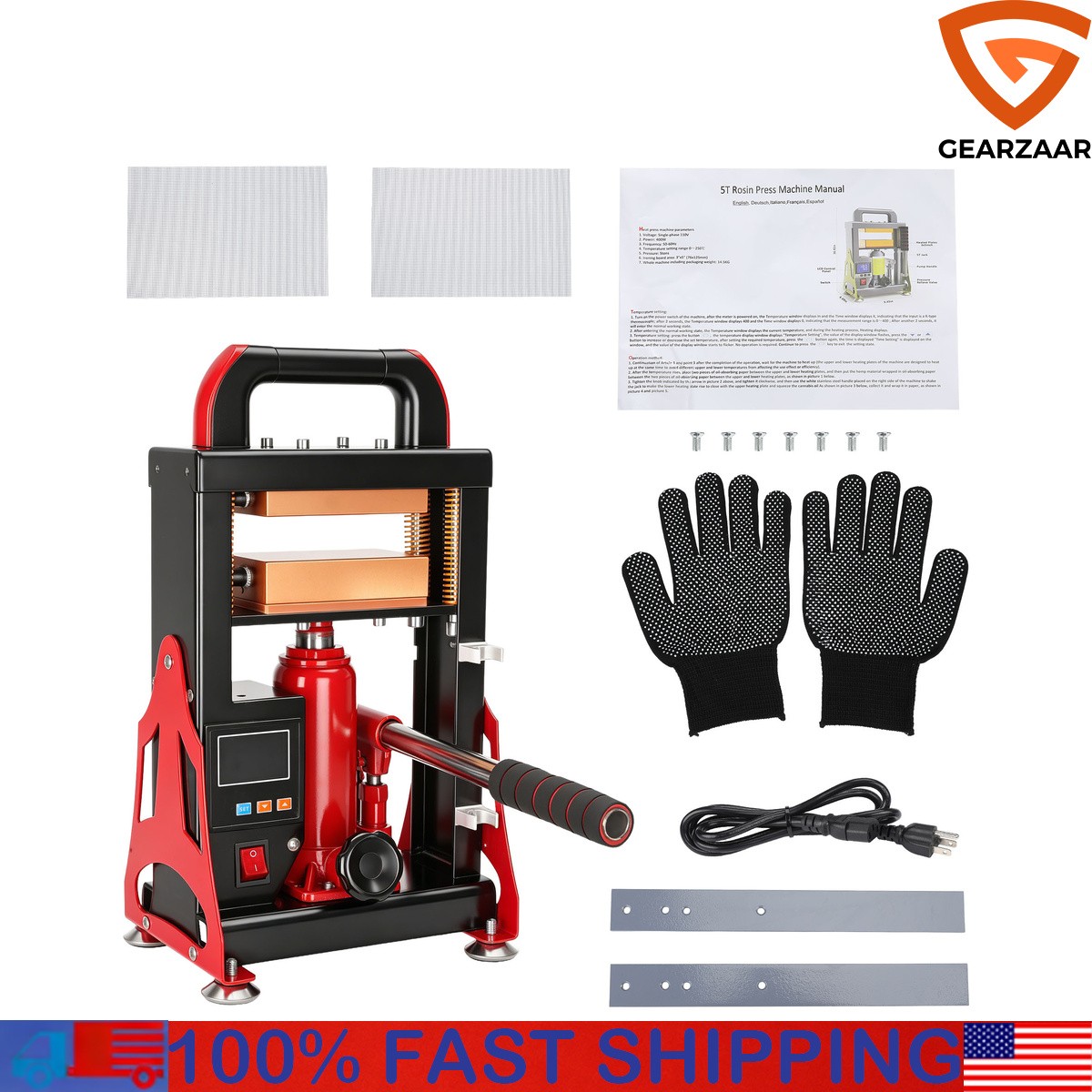 5 Ton Hydraulic Heat Press Machine with Heated Hydraulic Heat Press Machine 600W
