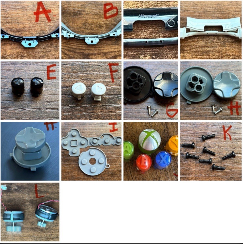VARIOUS OEM Microsoft Xbox 360 Wireless Controller Replacement Parts