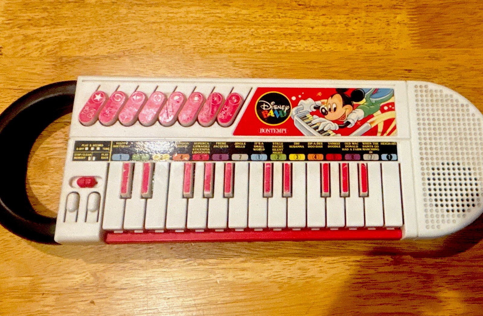 Vintage Bontempi Disney Band Electronic Toy Keyboard Mickey Mouse Italy Works
