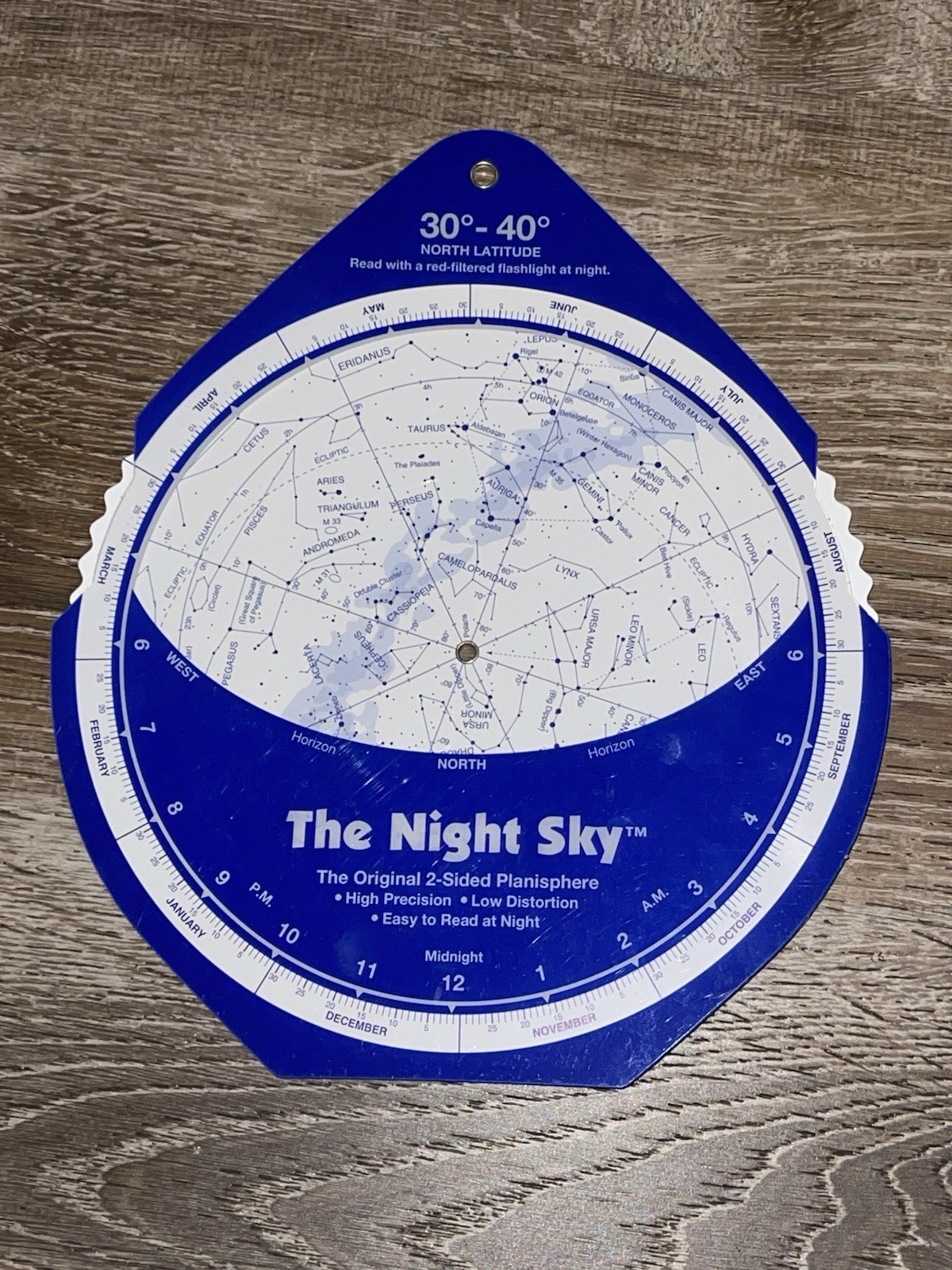 The Chandler Co. Night Sky Planisphere Chart Wheel 30-40 Degree North Latitude
