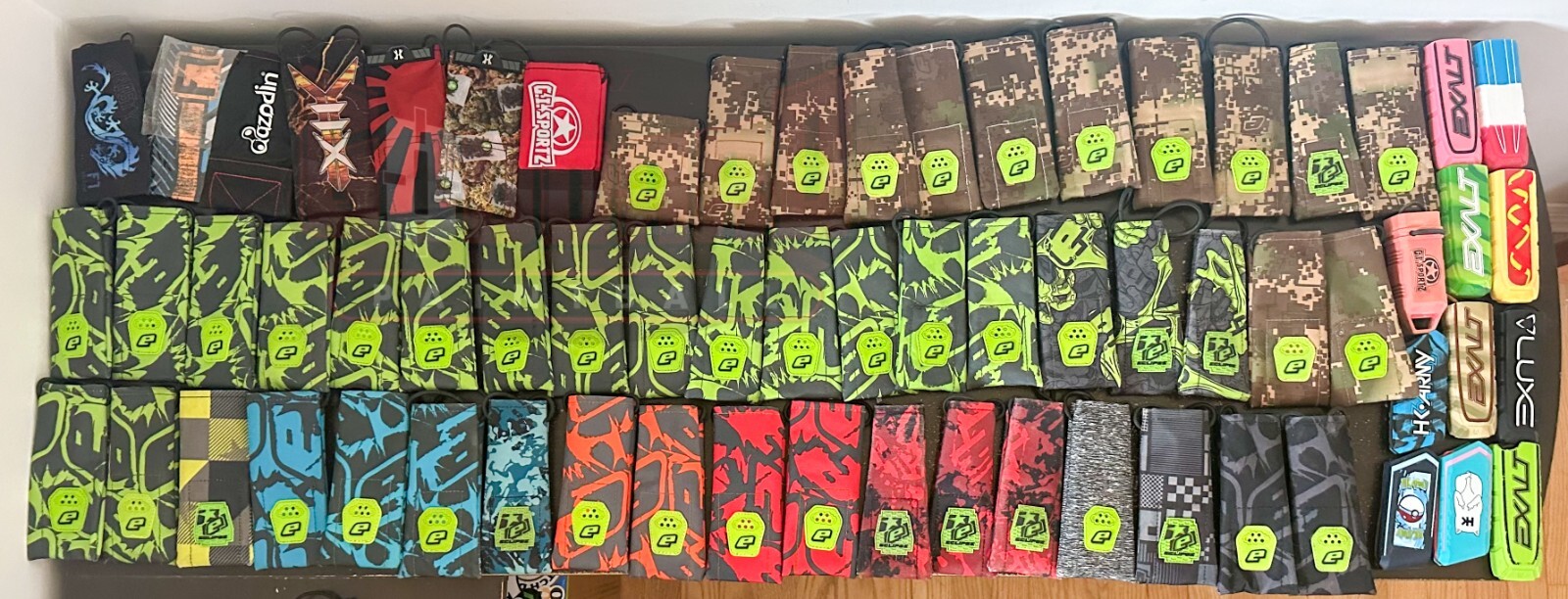 USED ONE (1) Random Paintball Barrel Cover Bag Sock Condom Exalt PE Dye Luxe DLX