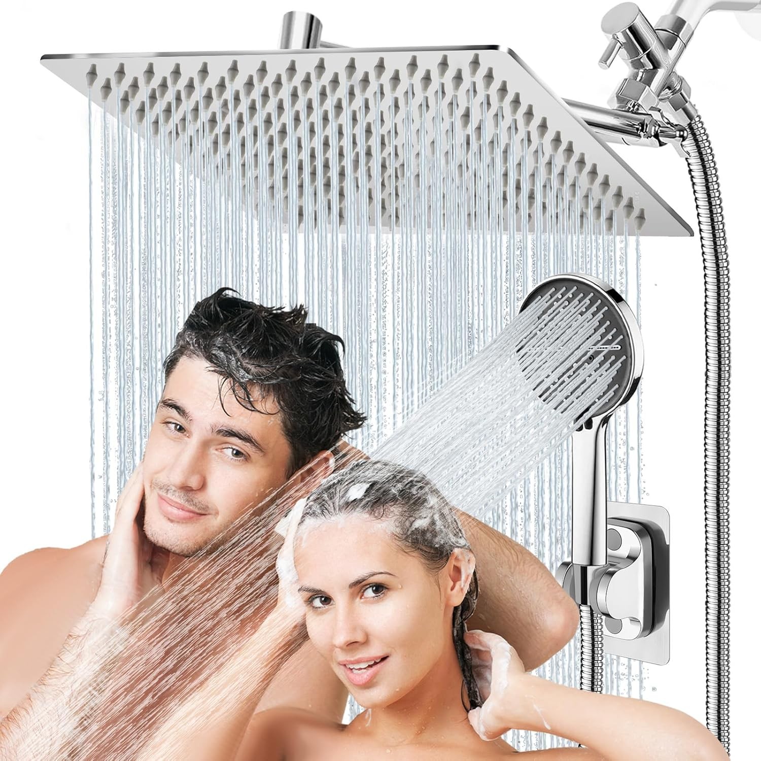 12 Inch Rain Shower Head, High Prure Rainfall & Handheld Shower bo -