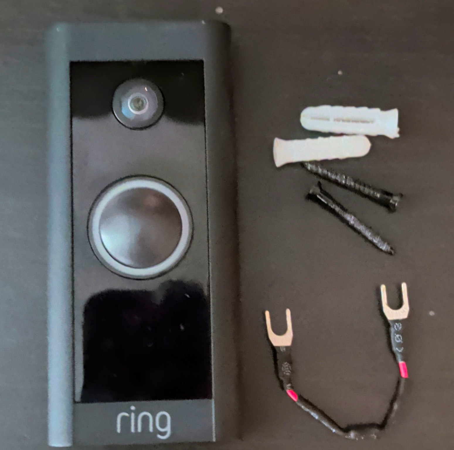Ring Wired Doorbell Camera Wi-Fi Black Matte + Screws