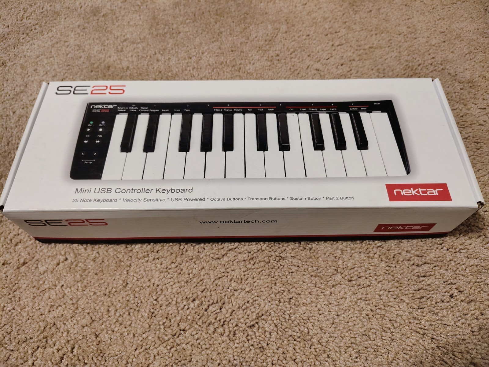Nektar SE25 MIDI Keyboard Controller USB Wired 25 Mini Keys Portable Black