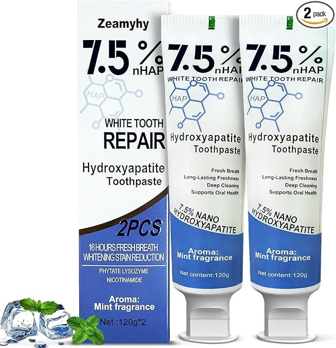 7.5% Hydroxyapatite Toothpaste for Advanced Enamel Protection, Appropriate for S