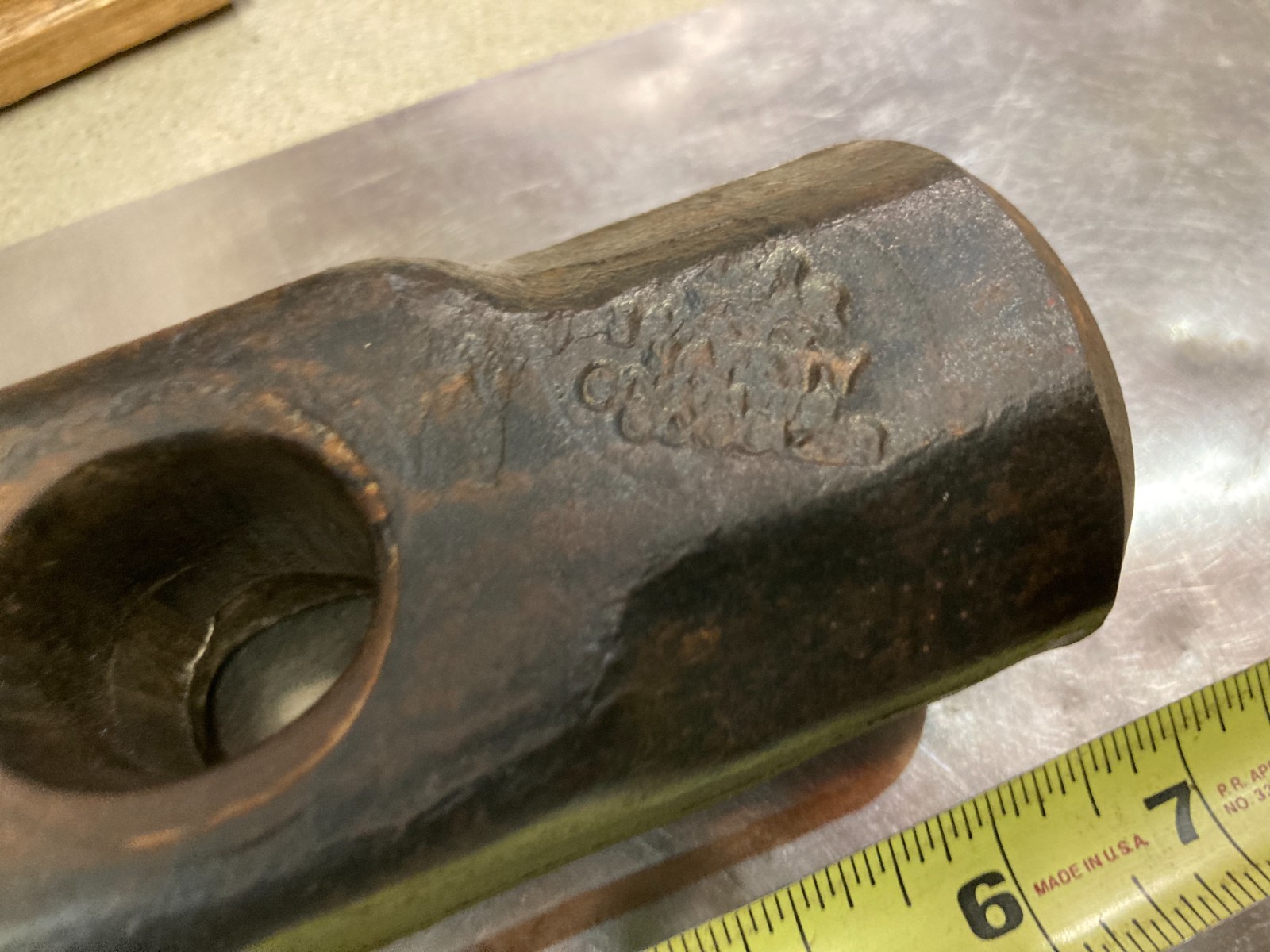 Vintage USM 8lb Sledge Hammer Head Octagonal Shape. Double stamped.