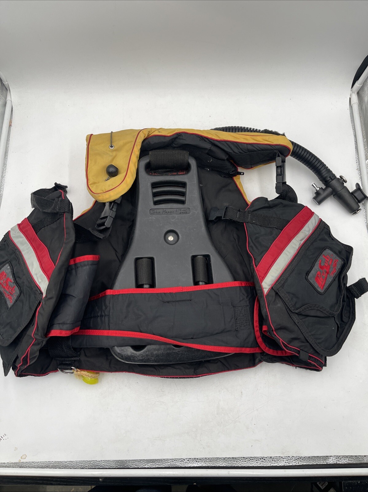 Pro Sub Scuba Diving Vest - Size Large - Yellow/Black/Red