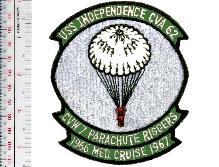 US Navy USS Independence  CVA-62 Parachute Rigger CVW7 Med Cruise  vel NO TARIFF