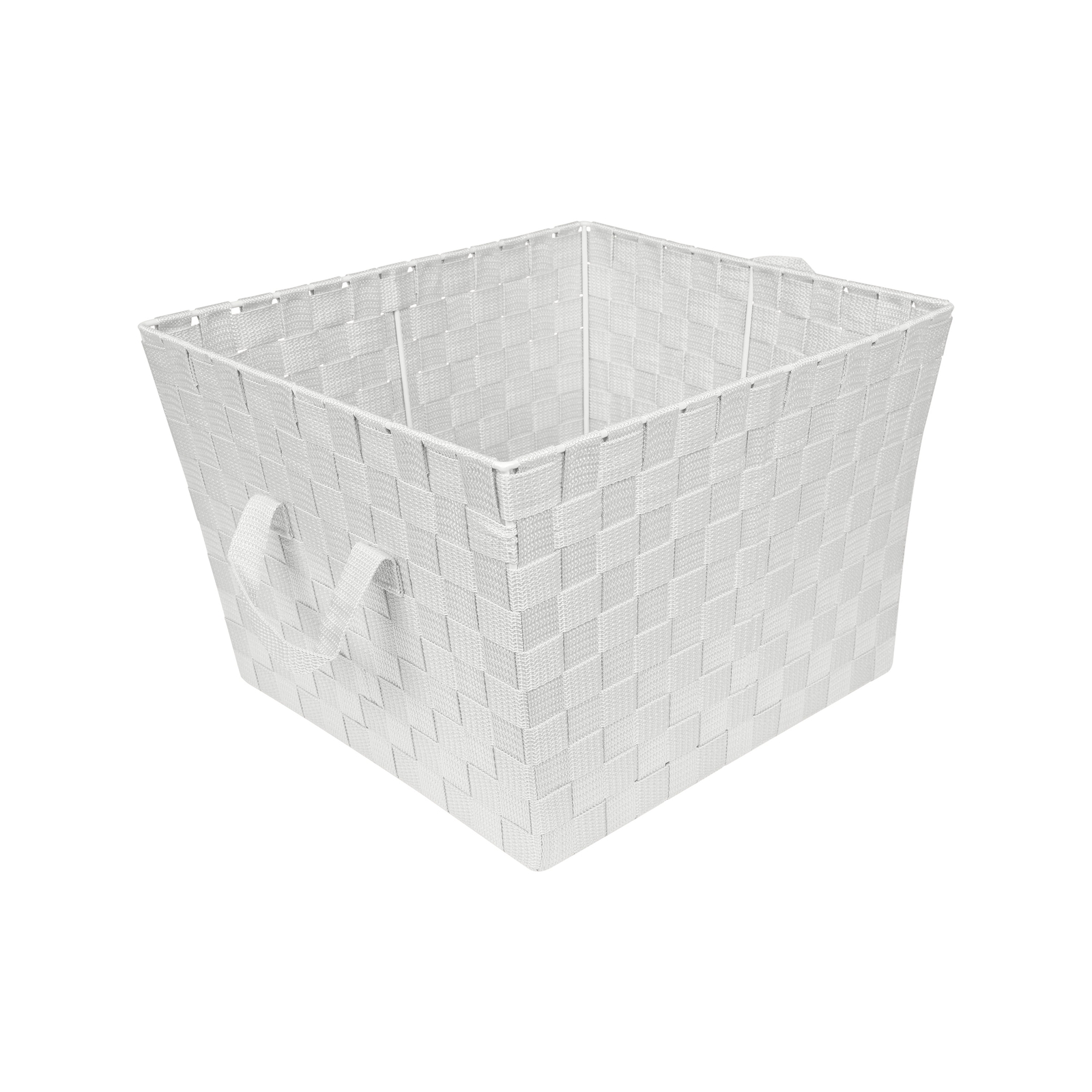 Storage Bin with Strap Handles in Gray