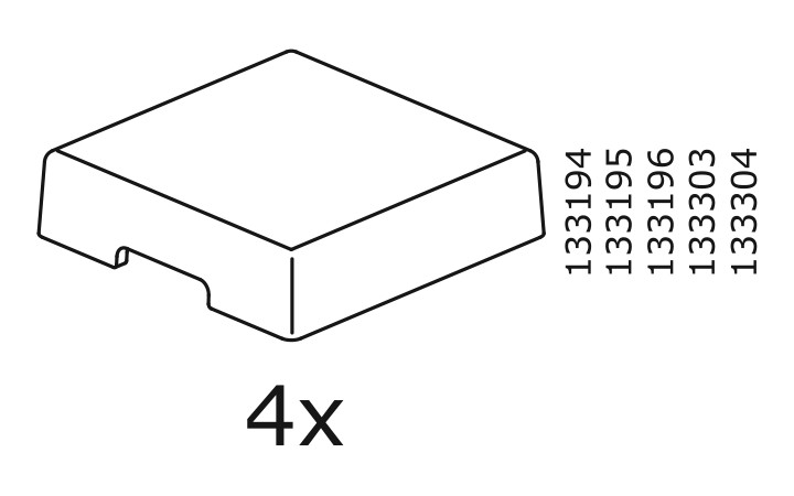 IKEA WHITE PLASTIC RING COVER CAP BESTA 4x Parts 133194 133195 13396 13303 New