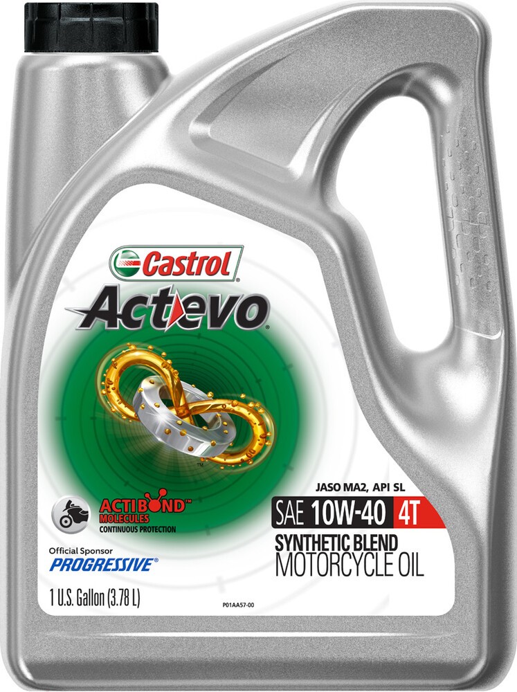 Castrol Oil 15D7D4 ACT>EVO 4T SYNTHETIC BLEND 10W40 1 GAL