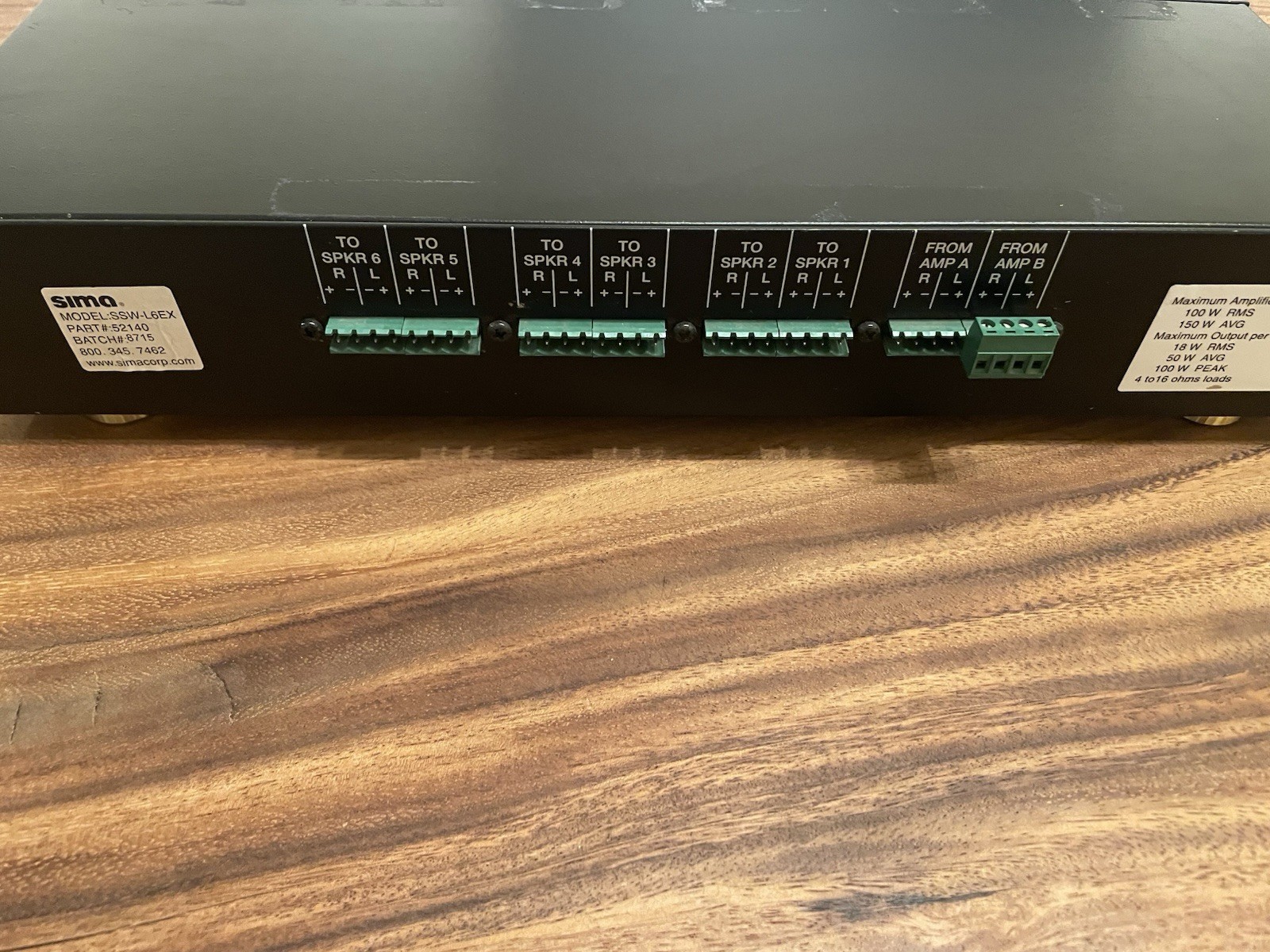 SIMA 6 Channel Speaker Selector SSW-L6EX
