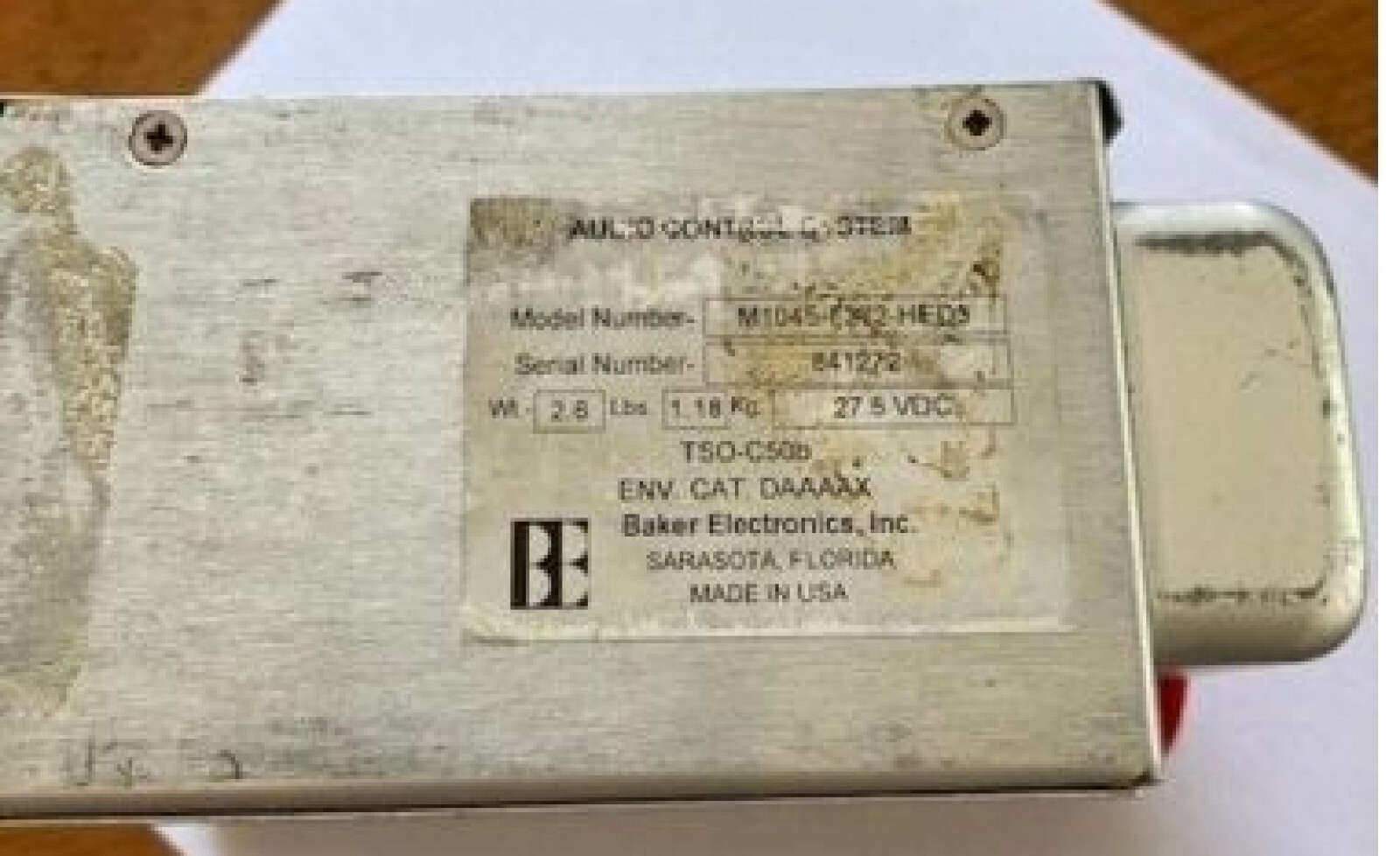 Cessna/Baker Electronics M1045 Audio Control Panel 841272