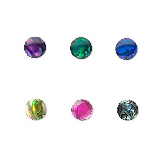 Bright Iridescent Little 10mm Round Paua Sea Shell Flat Back Cabochon Setting