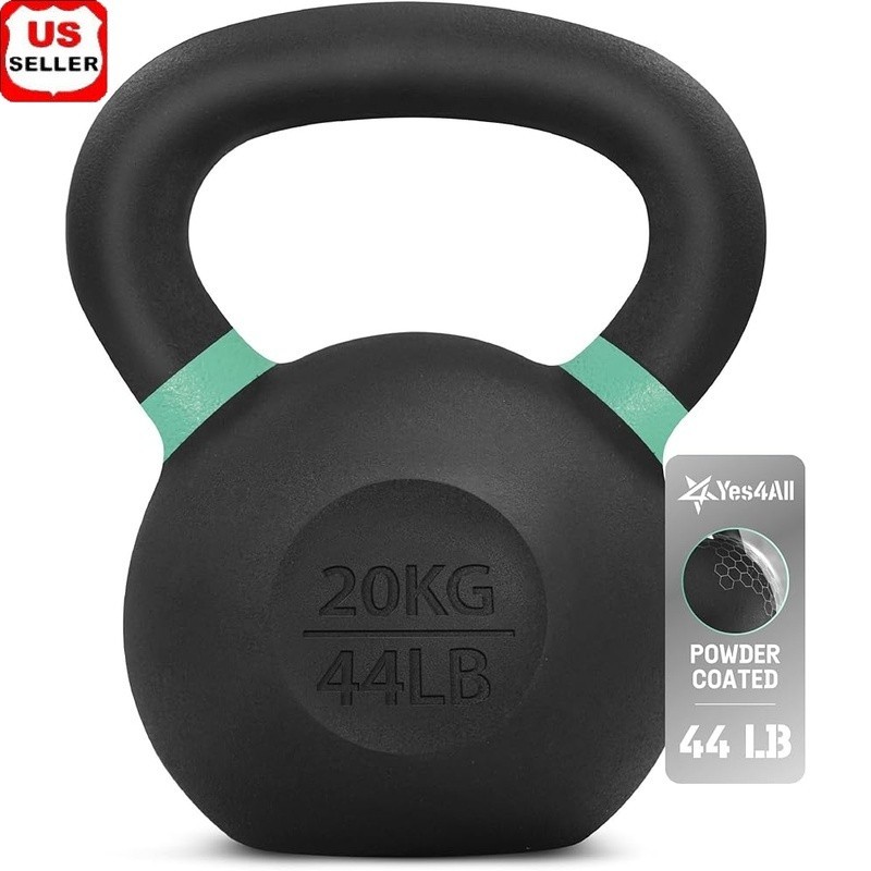 Cast Iron Kettlebell Non-Slip Base Wide Handle Strength Training Weight New