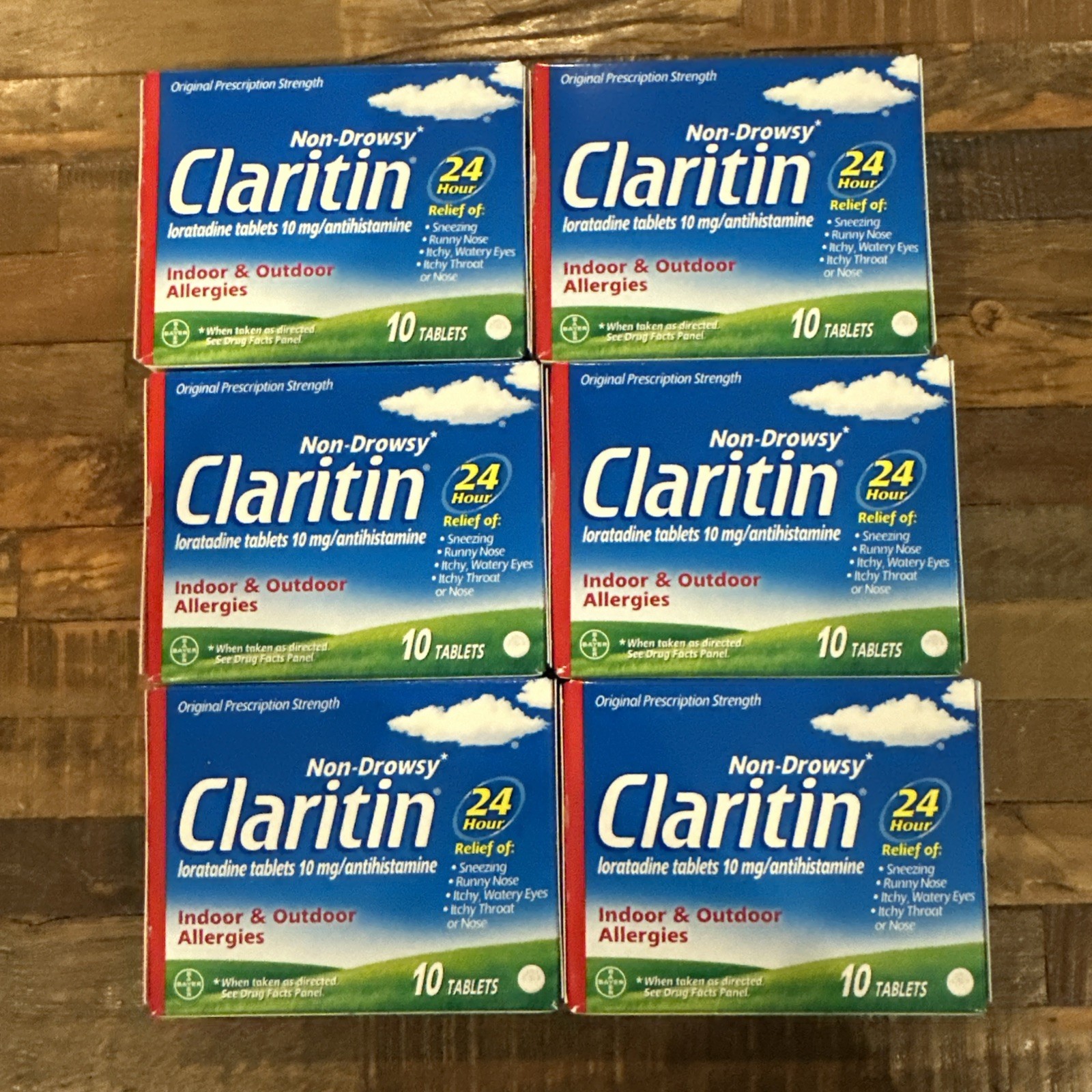 Claritin Non-Drowsy 10mg 24HR Relief 10ct *LOT OF 6* FREE SHIP 10/25 Exp