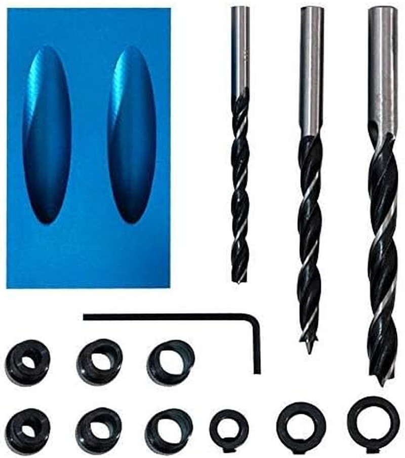 14Pcs Pocket Hole Jig Kit, 15 Degree Woodworking Inclined Hole Jig with 6/8/10Mm